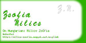 zsofia milics business card