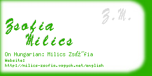 zsofia milics business card